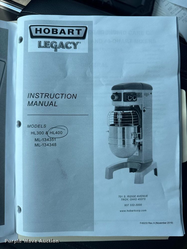 image for item DY3172 Hobart HL400 commercial mixer