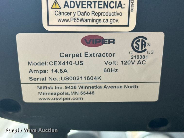 image for item DY3173 Viper CEX410-US carpet extractor