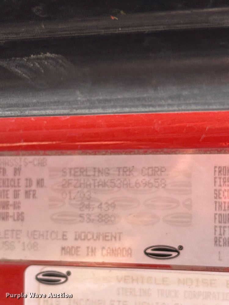 image for item DY3192 2003 Sterling L7500 Series dump truck