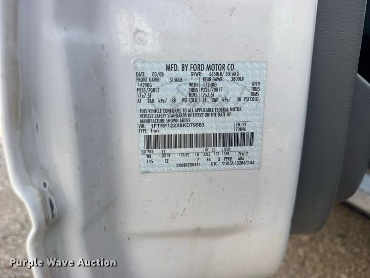 image for item DY3195 2008 Ford F150 pickup truck