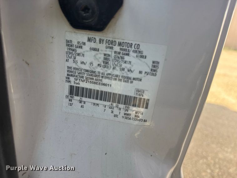 image for item DY3196 2008 Ford F250 Super Duty pickup truck