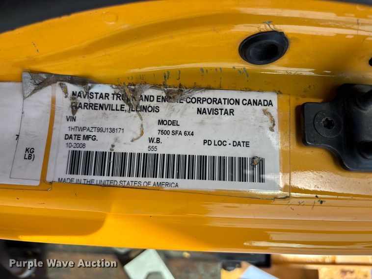 image for item DZ4536 2009 International WorkStar 7500 dump truck