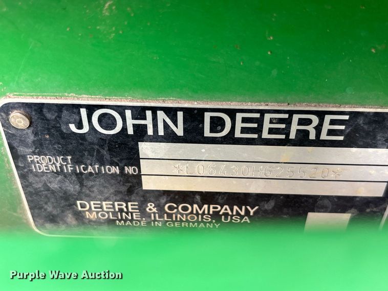 image for item DZ4612 2009 John Deere 6430 MFWD tractor