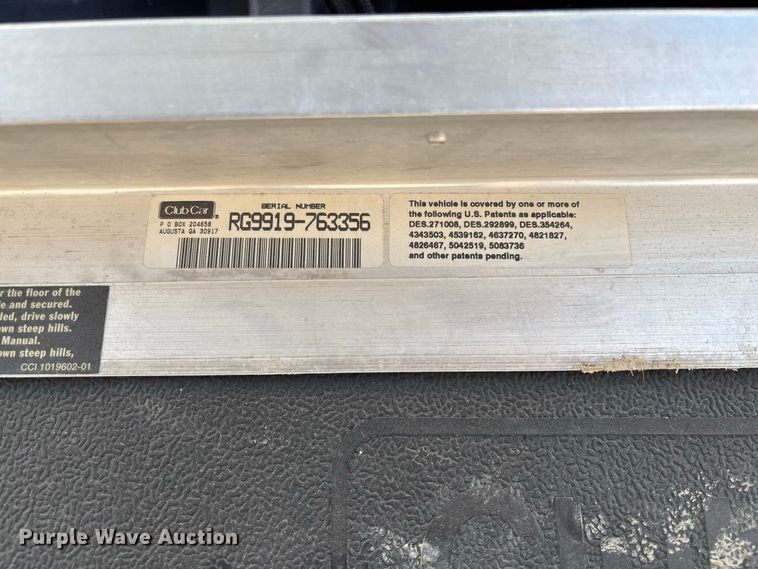 image for item DZ4629 1999 Club Car CarryAll Turf II golf cart