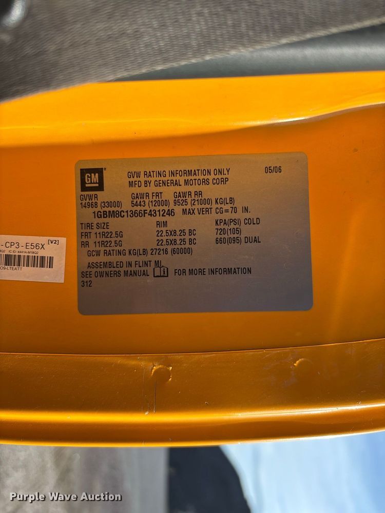 image for item DZ4640 2006 Chevrolet C8500 digger derrick truck