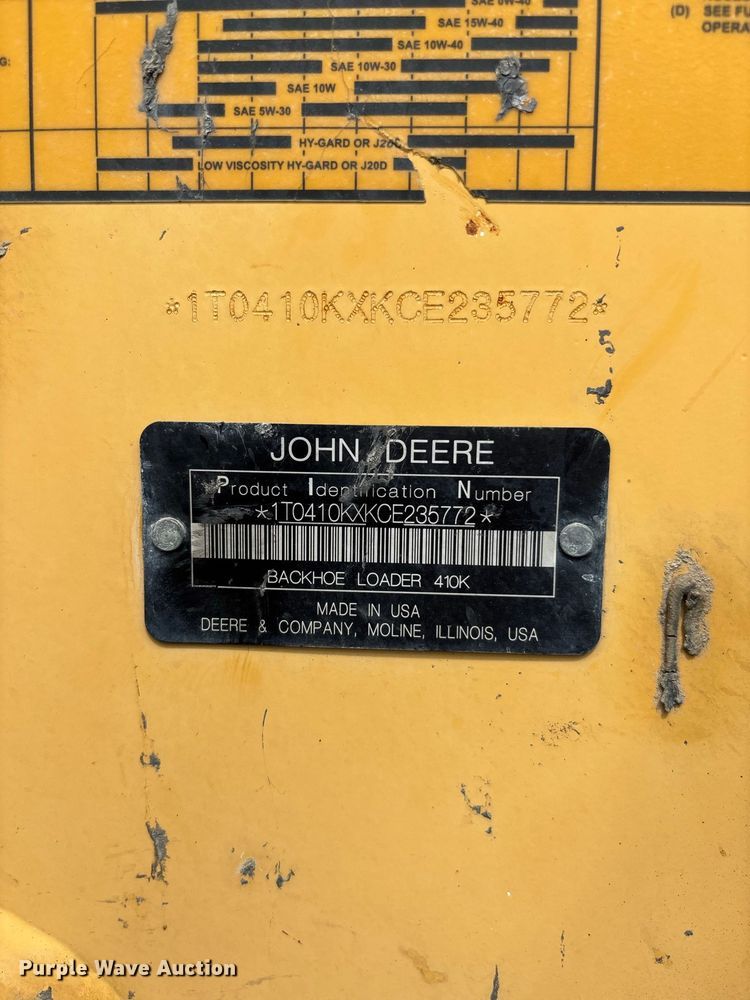 image for item DZ4678 2013 John Deere 410K backhoe
