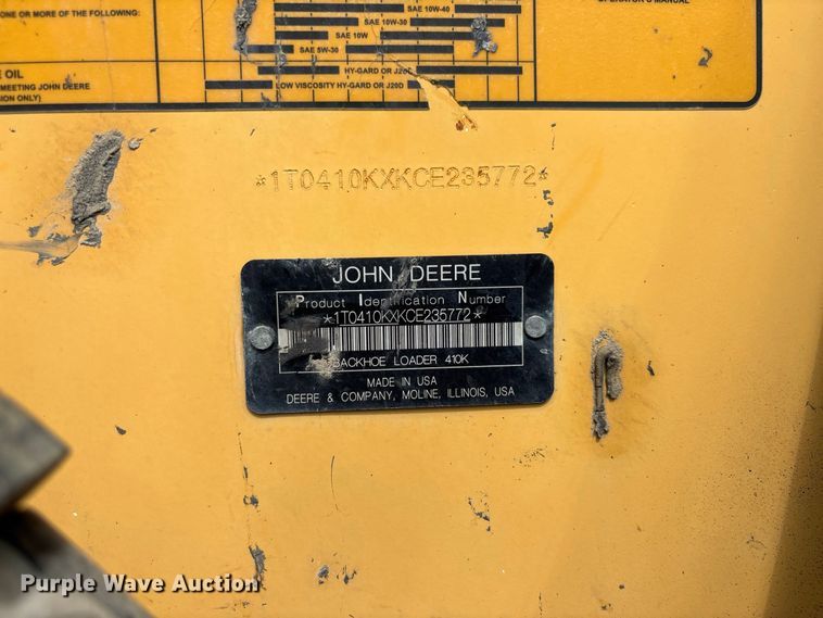 image for item DZ4678 2013 John Deere 410K backhoe