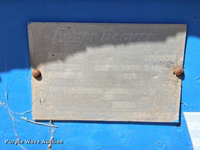 image for item ED5482 1994 Eager Beaver 50GSL/BR3 lowboy equipment trailer
