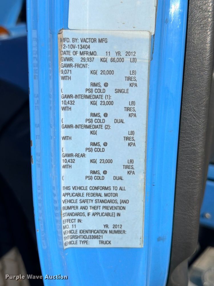image for item ED5484 2013 International 7600 sewer jetter truck