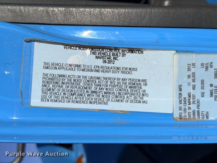 image for item ED5484 2013 International 7600 sewer jetter truck
