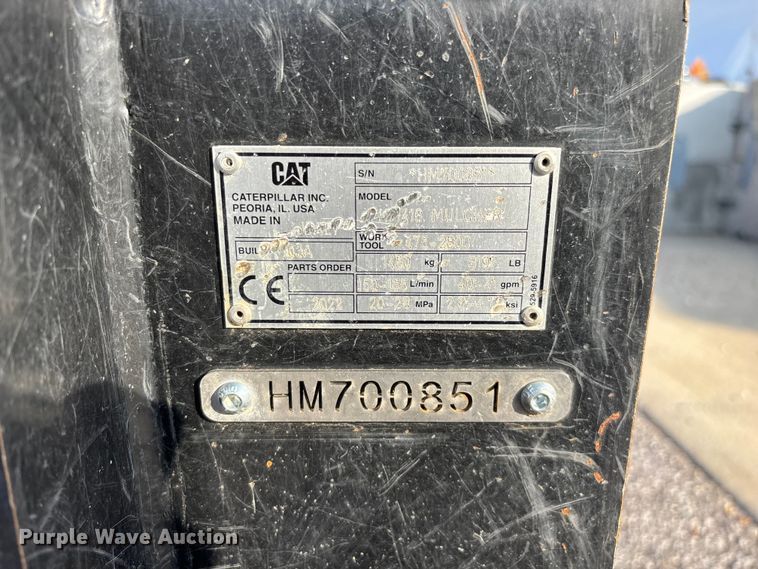 image for item EO4452 2022 Caterpillar HM418 skid steer mulcher