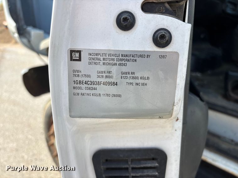 image for item EO4453 2008 Chevrolet C4500 dump truck