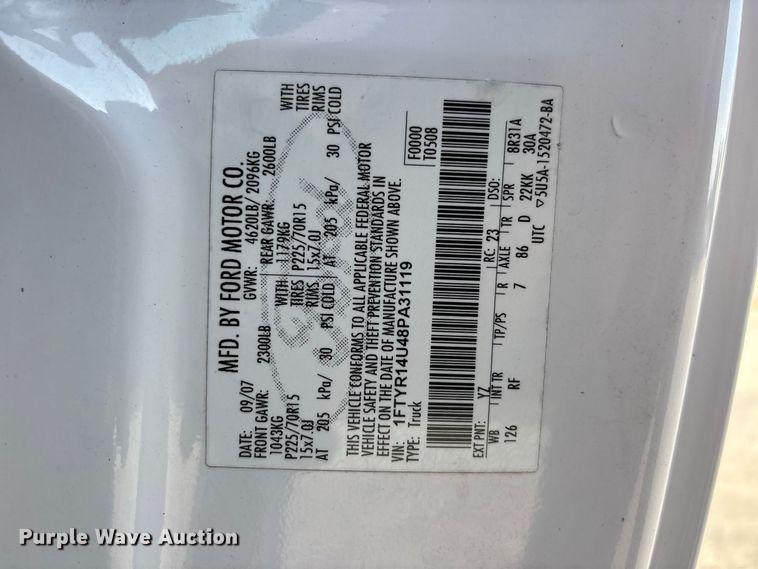 image for item ER3238 2008 Ford Ranger Ext. Cab pickup truck