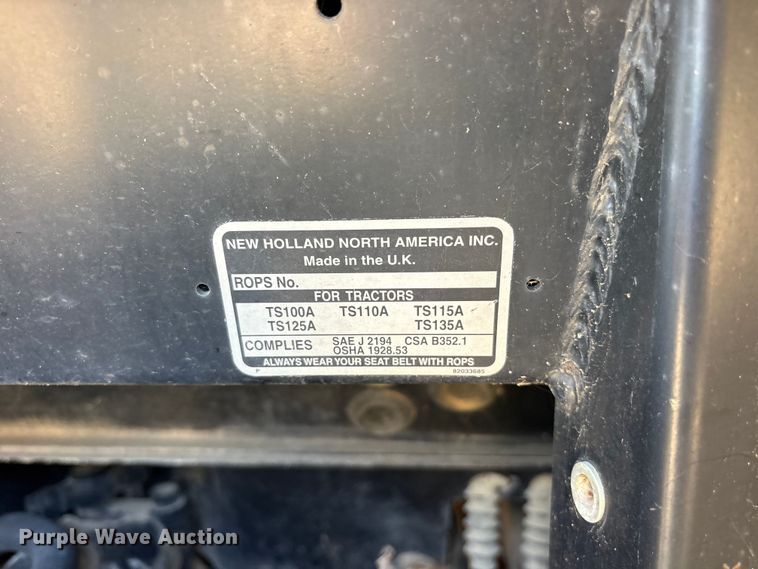 image for item ET0369 2003 New Holland TS115A tractor