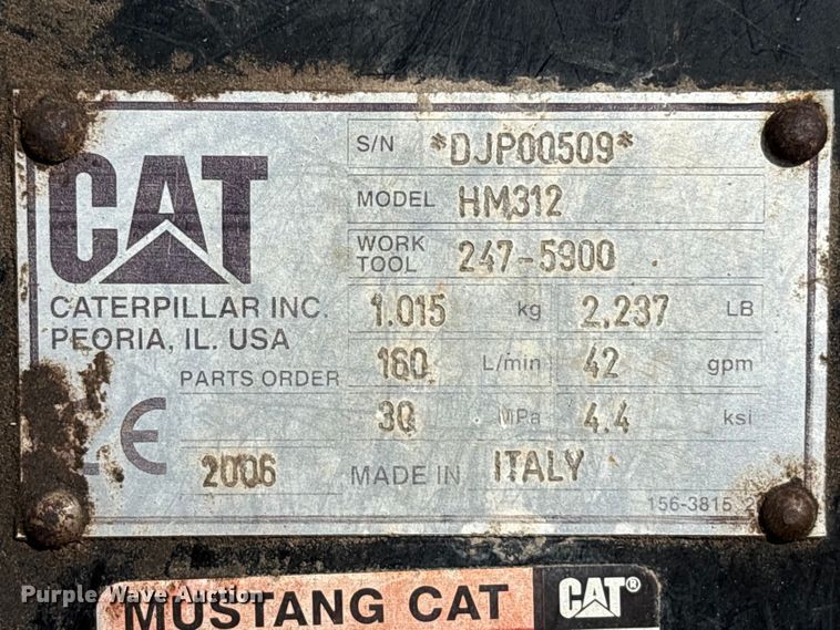 image for item EU0782 2006 Caterpillar HM312 skid steer mulcher
