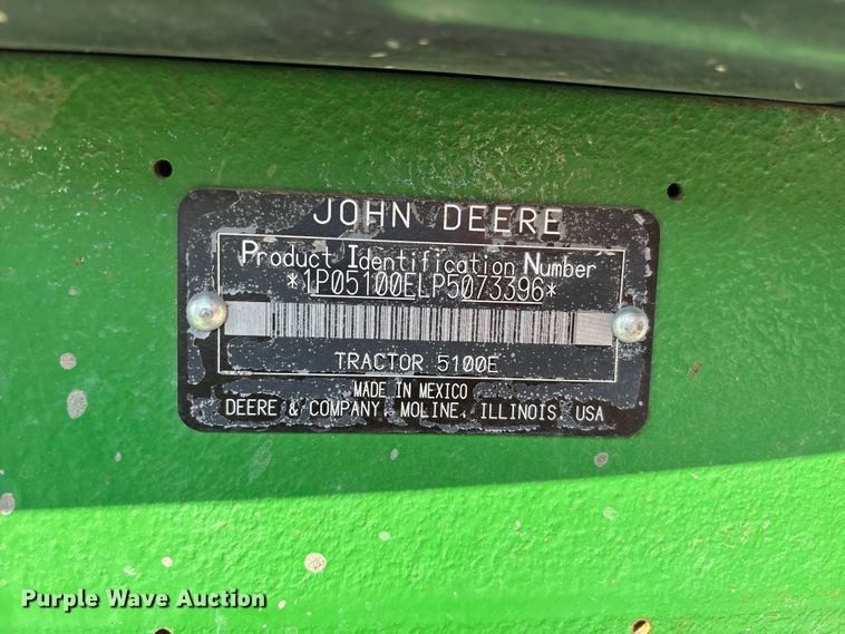 image for item EU0783 2023 John Deere 5100E MFWD tractor