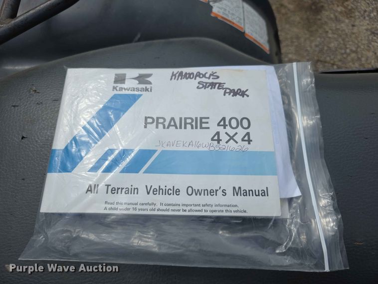 image for item EV2295 1998 Kawasaki  Prairie KVF400A ATV
