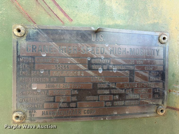 image for item EX2595 1989 Harnischfeger HSHMC-25 crane