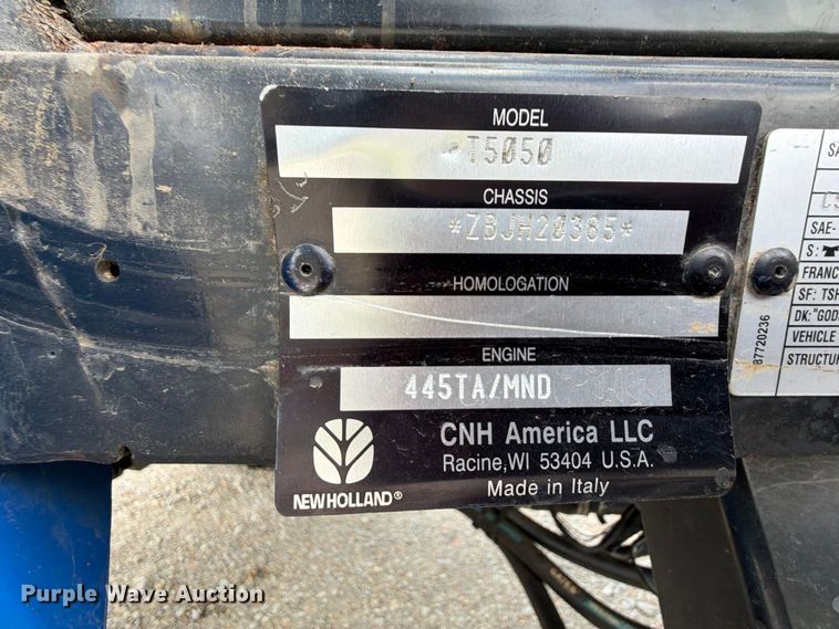 image for item EX2598 2012 New Holland T5050 MFWD tractor