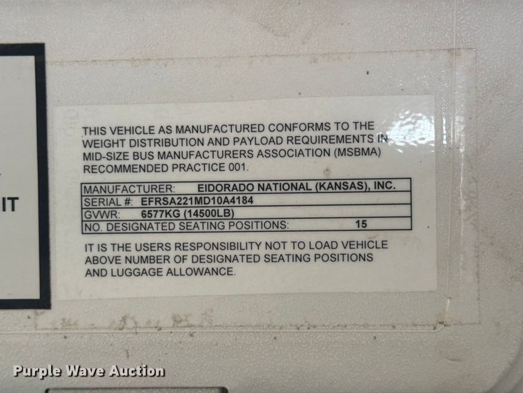 image for item EX4116 2013 Ford E450 Super Duty shuttle bus