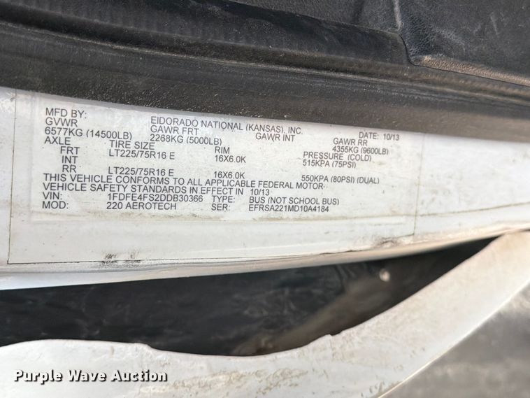 image for item EX4116 2013 Ford E450 Super Duty shuttle bus
