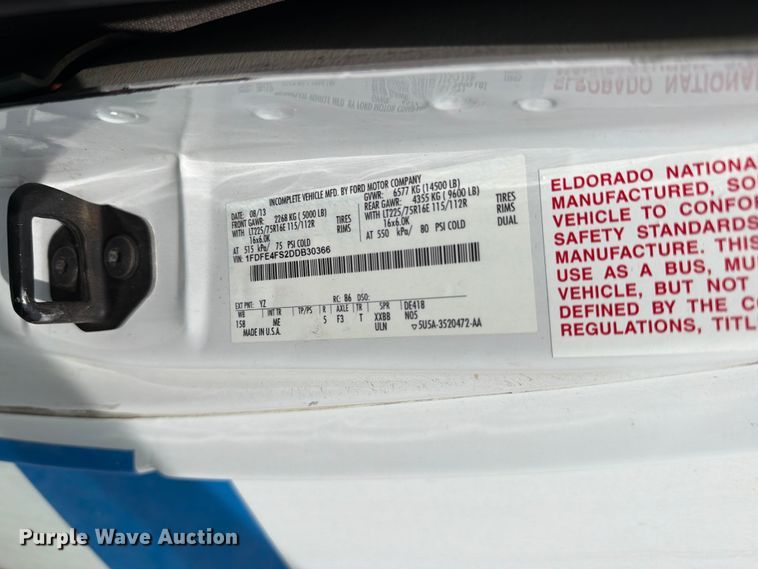 image for item EX4116 2013 Ford E450 Super Duty shuttle bus
