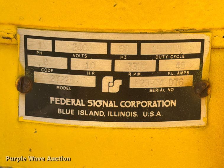 image for item EX4136 Federal Signal Corporation 2T22R warning siren