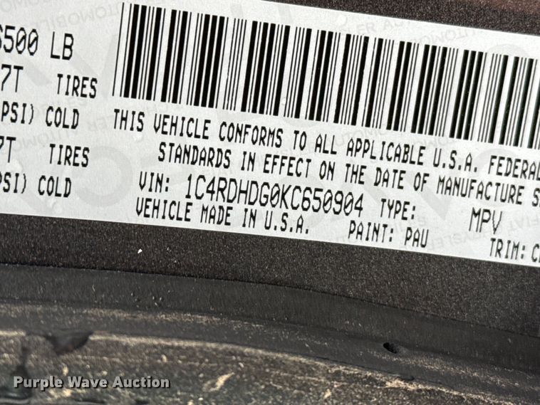image for item FB6875 2019 Dodge Durango SUV