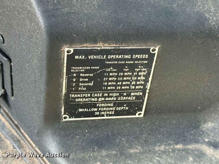 image for item FC4197 1992 AM-General M998 SUV