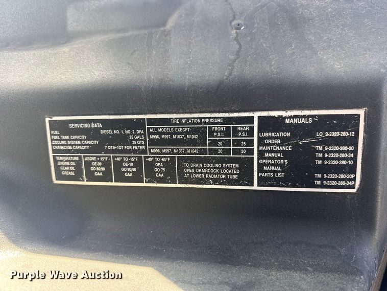 image for item FC4197 1992 AM-General M998 SUV