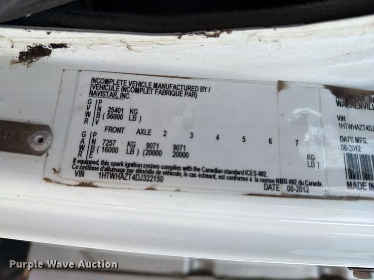 image for item FH6262 2013 International WorkStar dump truck
