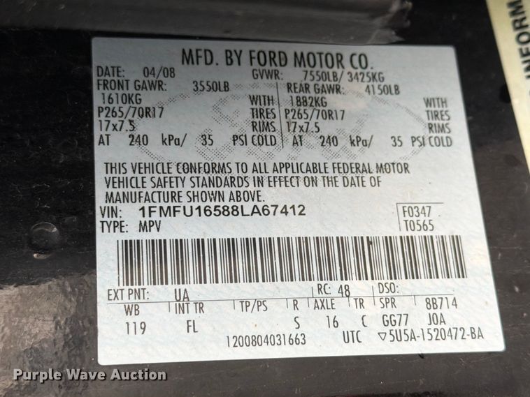 image for item FK2044 2008 Ford Expedition SUV