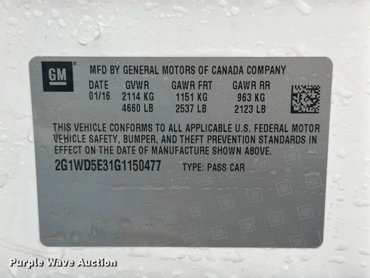 image for item FK2050 2016 Chevrolet Impala Police Cruiser 