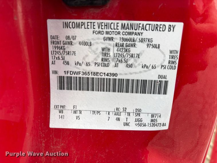 image for item FK2065 2008 Ford F350 Super Duty utility bed pickup truck