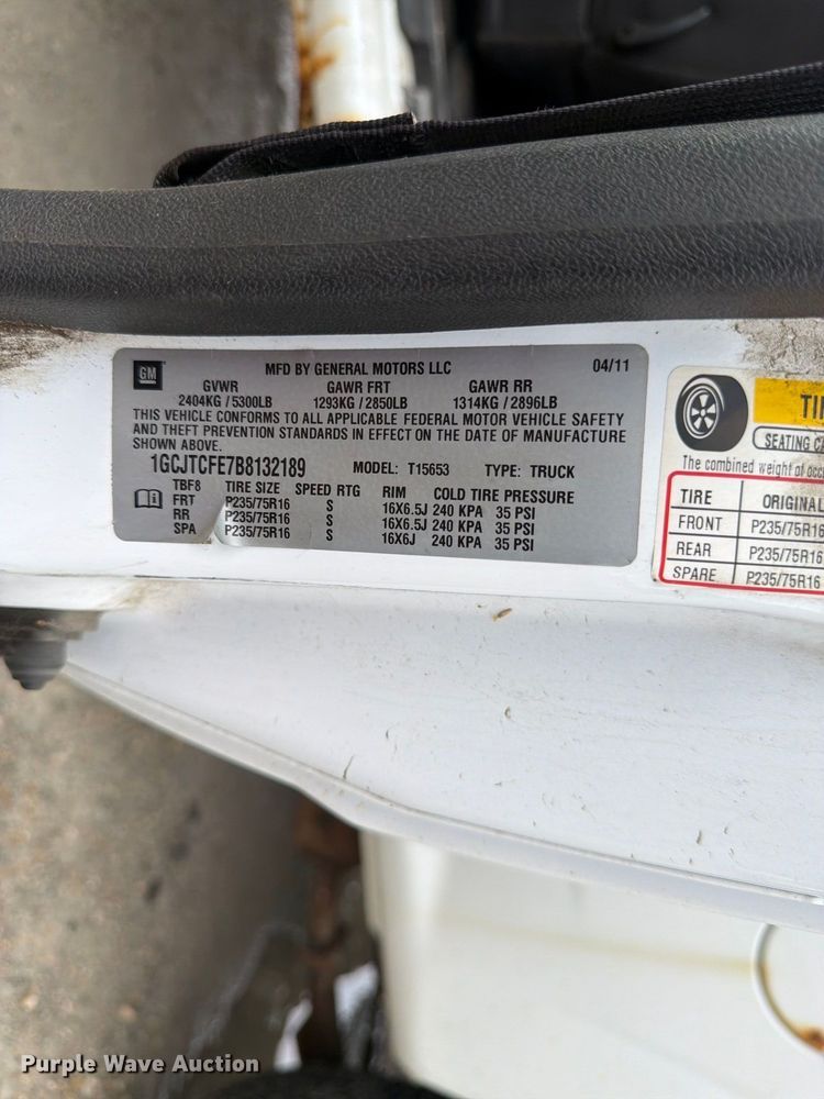image for item FK3357 2011 Chevrolet Colorado Ext. Cab pickup truck