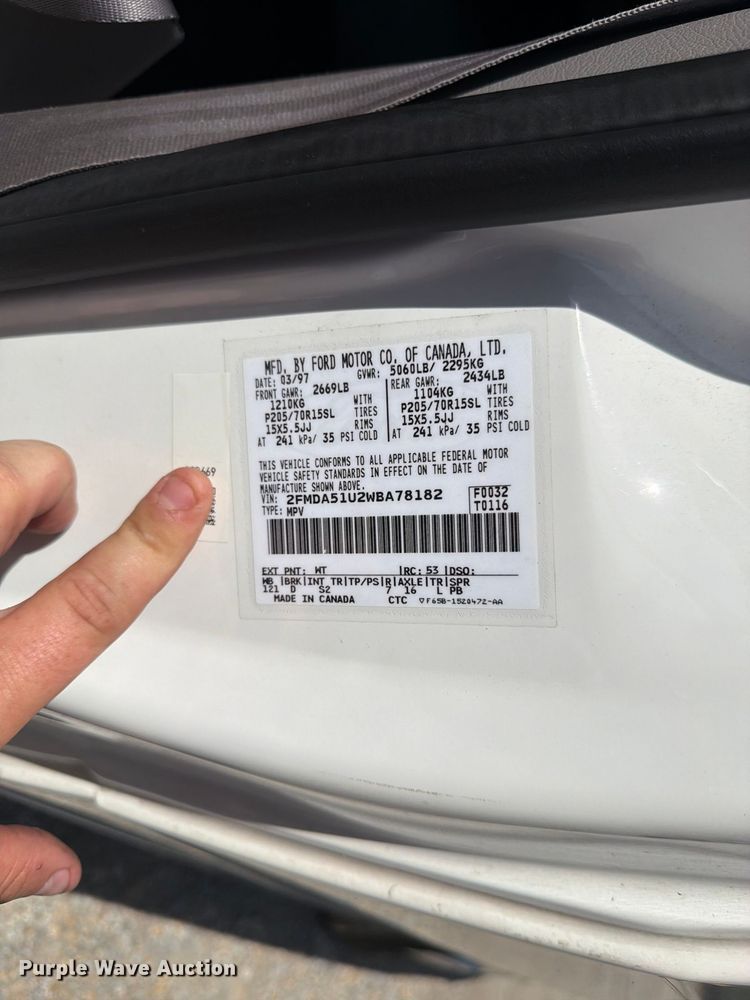 image for item FK3362 1998 Ford Windstar van