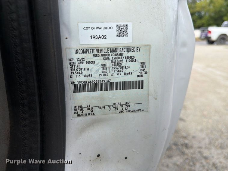 image for item FK3372 2003 Ford F450 Super Duty dump truck