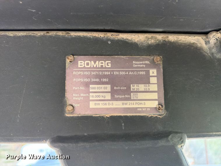 image for item FK4598 2000 Bomag BW213 D-3 single drum roller