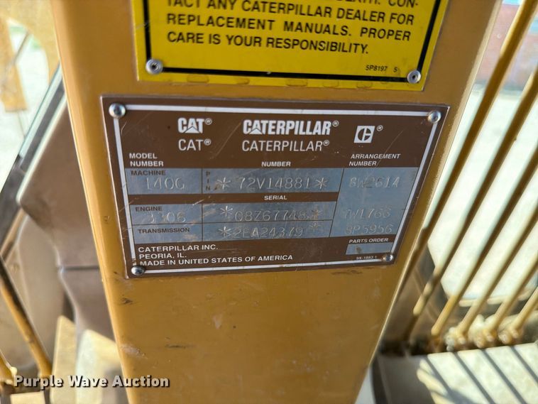 image for item FK4600 1992 Caterpillar 140G motor grader