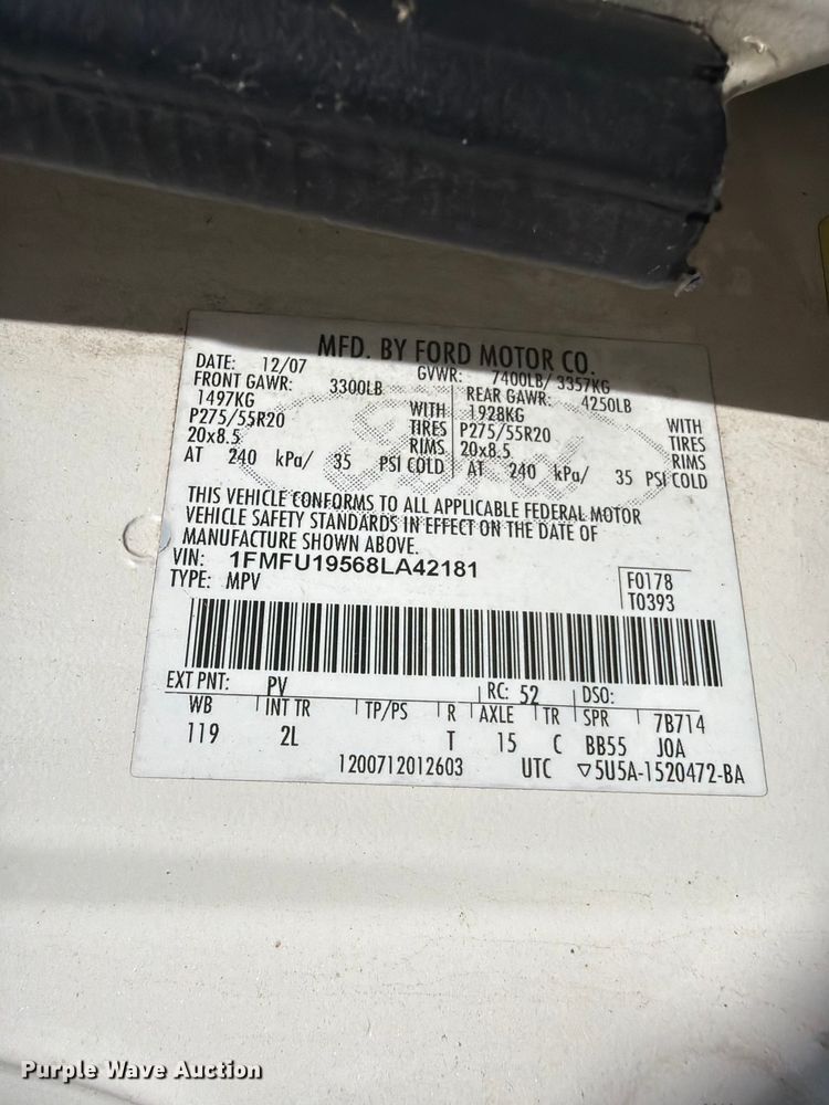 image for item FK5007 2008 Ford Expedition SUV