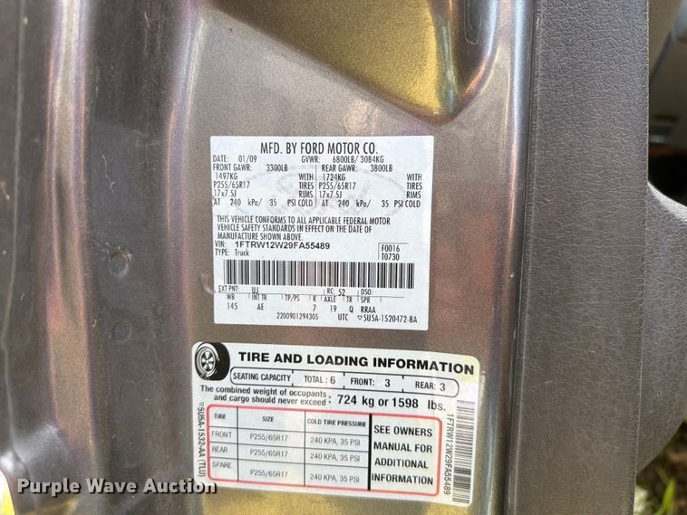 image for item FK5010 2009 Ford F-150 Crew Cab pickup truck