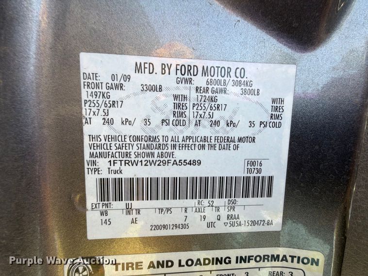 image for item FK5010 2009 Ford F-150 Crew Cab pickup truck