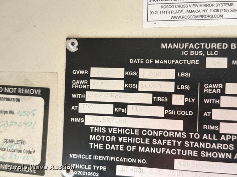 image for item FT6149 2016 IC school bus