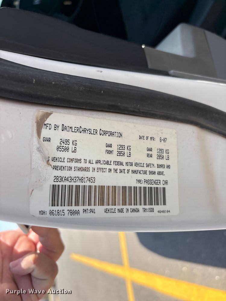 image for item JM9410 2007 Dodge Charger Police 