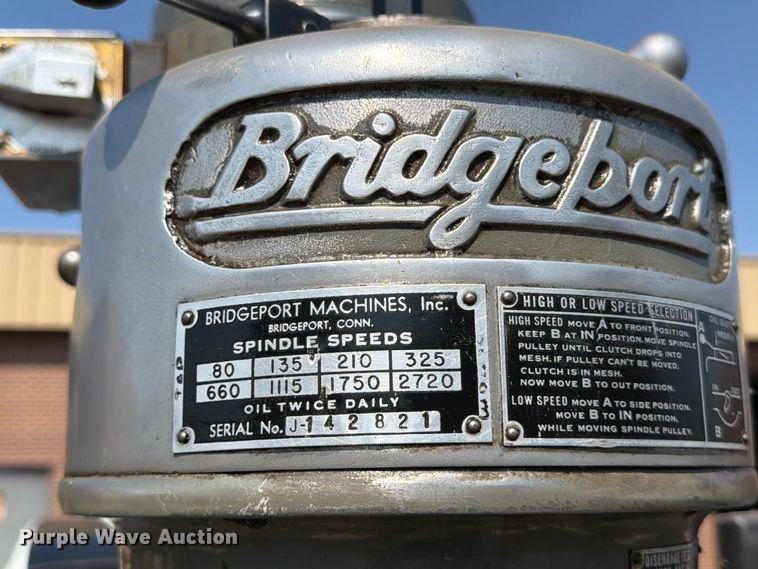 image for item NA9379 Bridgeport 139239 milling machine