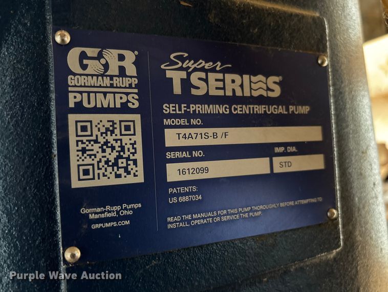 image for item NM9895 Gorman-Rupp T4A71S-B/F centrifugal pump