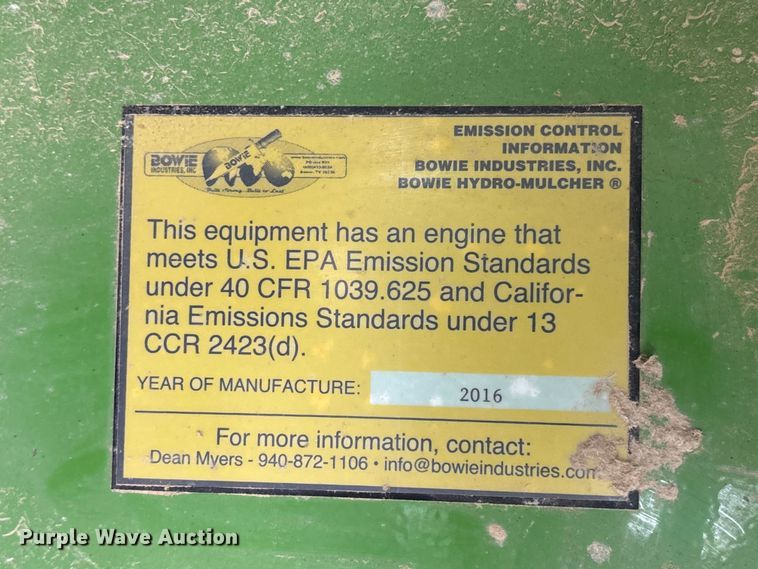 image for item NM9925 2016 Bowie Victor 1100 hydromulcher