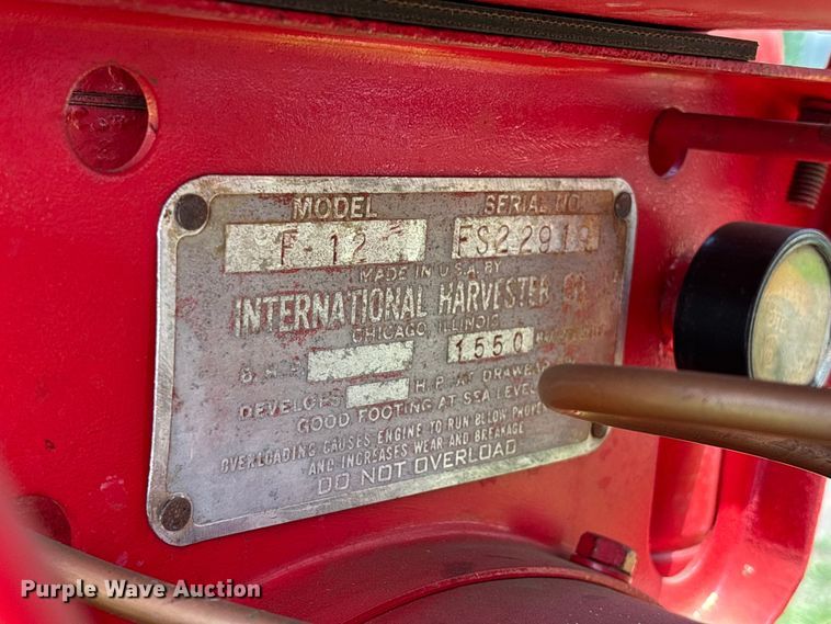 image for item EO4402 1935 International Harvester Farmall  F-12 tractor