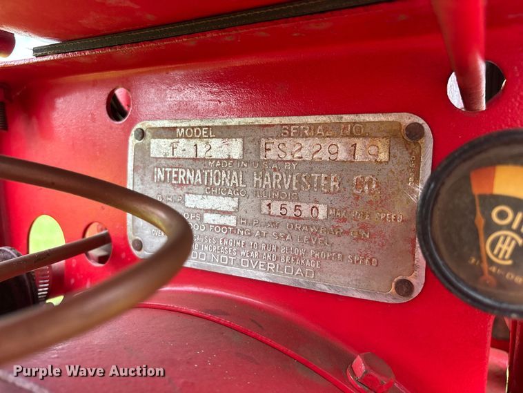 image for item EO4402 1935 International Harvester Farmall  F-12 tractor