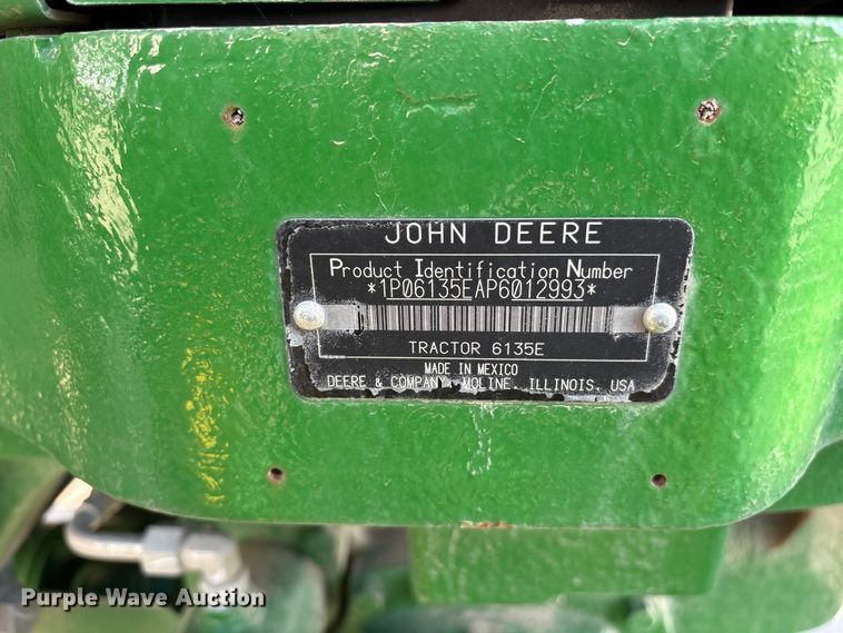 image for item ET0375 2023 John Deere 6135E MFWD tractor